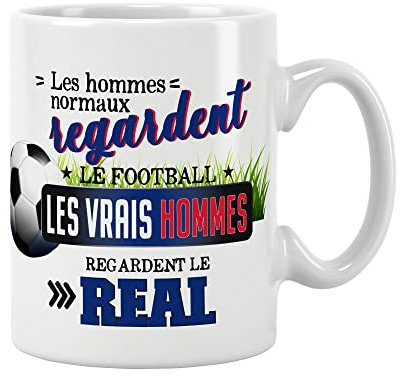 Mug foot - les vrais hommes regardent le REAL. Cadeau - Anniversaire - Noël - fête. Pour amis, famille/Tasse. Cadeau original. Prix mini. Céramique haute qualité 11oz - 320 ML (REAL)
