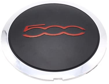 Enjoliveur de jante avec bord chromé pour F-i-a-t 500 51884863 (rouge)