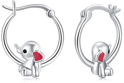 Tier Creolen für Damen Eule/Schildkröte/Igel/Elefant/Kolibri Ohrringe 925 Sterling Silber Niedliche Tier Schmuck Geschenke für Tochter Guter Freund Frauen Mädchen
