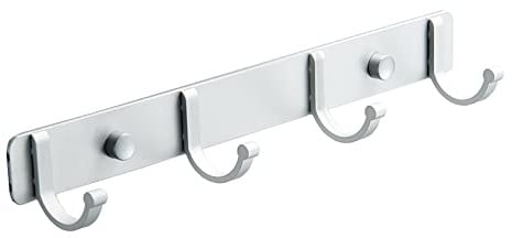Spotcact Porte-Manteau Mural avec Crochets Porte-Serviettes 27.5 * 3 * 3.8 cm Moderne Blanc Suspendu pour Vêtements Entrée Salle de Bains Chambre (4 Crochets, Blanc)