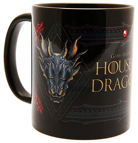 Pyramid International House of The Dragon Mug in Presentation Gift Box (Syrax Design) 11oz Ceramic Mug - Official Merchandise, Black