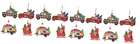 jojofuny 4er-Set Christbaumschmuck Aus Holz Robuste Festliche Raumdekoration Für Jungen Hotels Einkaufszentren Zuhause Cafés Bars 4 Stück * 4