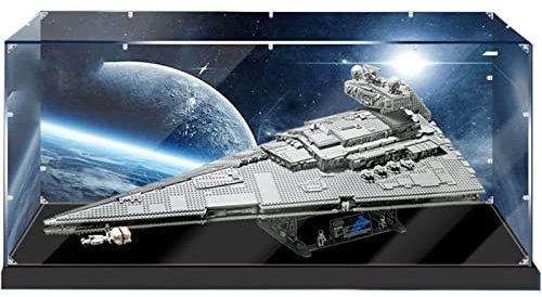 Acryl Vitrine Box Für Lego 75252 Imperial Star Destroyer, Acryl Vitrine, staubdichte Aufbewahrungsbox Präsentationsbox für Minifiguren Spielzeug Sammlung (114 * 70 * 49cm) 3MM