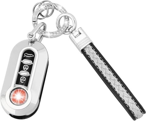 Koaudb TPU Autoschlüssel Hülle Hüllen Schlüsselanhänger Kompatibel mit Fiat 3 Tasten 500 500L Brava Bravo Doblo Ducato Fiorino Punto Panda Palio Qubo Scudo Sedici Stilo Lancia (CL-Fia-S)
