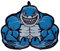 Muscle Shark Patch (8,4 cm) Aufbügel/Aufnäher, tolle weiße Gym Sport MMA BJJ Matte Shark Patches Geschenk Patches