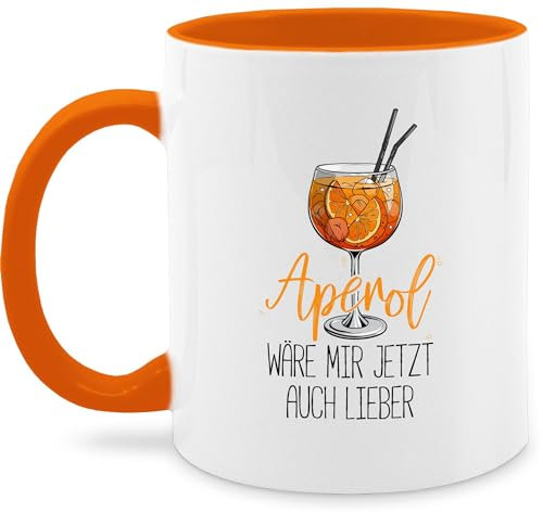 Tasse Tassen 325ml - Statement - Aperol wäre mir jetzt auch lieber I Lustige Geschenke Aperol Spritz - 325 ml - Orange - sprüche statement-tasse statements cocktails kaffetassen kaffeetasse