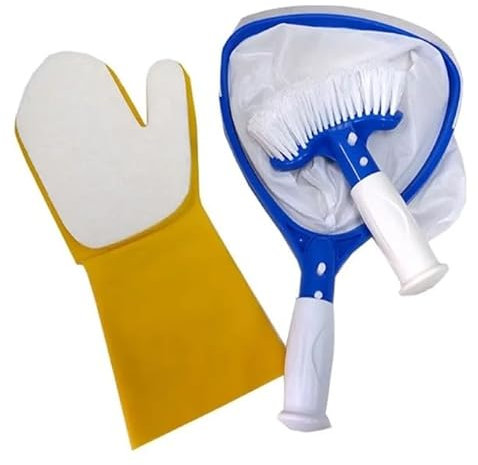 Professional Hot Tub Tool Kit and Spa Maintenance Kit with Hand Skimmer, Jet Brush, and Scrubber Mitt - Small Pool Cleaning Maintenance accessorie