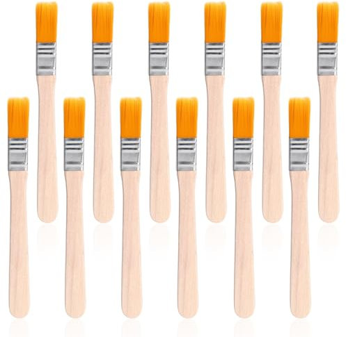 ZSRVAJ 12 Pcs Small Paint Brush, 1/2 Inch Paint Brush, Edging Paint Brush, Small Paint Brushes Soft Bristle with Wood Handle, Paint Brush for Walls Touch Up Cabinets Fences Edge Painting Tool
