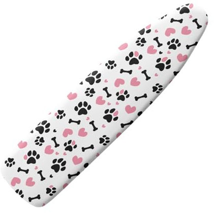 Wanyint Paw Print Iron Board Cover with Elastic Edge Thick Cover for Ironing Board,Resist Scorching Ironing Board Protector Standard Size Iron Pad