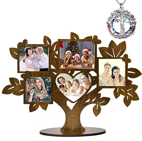 Cadre photo arbre de vie en bois, porte-photo multiple de table, cadres multiples, idées cadeaux pour anniversaire, petit ami, maman, Saint-Valentin, cadeaux pour petite amie, idée de cadre de table
