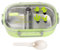 Hbbgdiy Thermal Lunch Box 8.3x5.9x2.4in 650ml Safety Hot Food Lunch Box 2 Compartments Stainless Steel for Kids Leak?Proof Insulated with Spoon