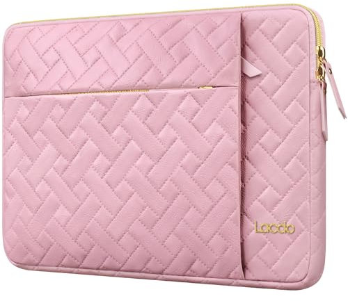 Lacdo Laptoptasche Schutzhülle für 14 Zoll ASUS Lenovo Acer HP Chromebook, Lenovo IdeaPad 14, 14 Zoll Acer Swift 3, Huawei MateBook D 14, HP Pavilion 14, ASUS VivoBook 14, Kirschblüte Rosa