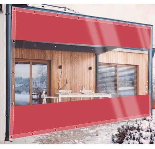 CAQXAQP Lona Transparente Exterior 2,6mx3m Lona Protección Impermeable con Ojales,0.5 mm Lona Cubre Tendal Exterior Lluvia,Lona para Porche Terraza Muebl Balcon Piscina