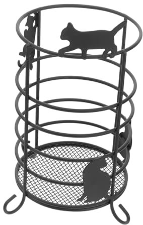 CIYODO Cute Cat Silhouette Pen Holder Small Black Cat Iron Art Chopsticks Tableware Holder Kitchen Caddy