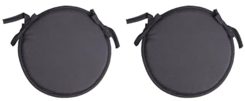PAMENET Round Chair Seat Pads, 2 Pcs Circular Waterproof Chair Cushions for Indoor Outdoor Garden Dining Office Coffee Shop C