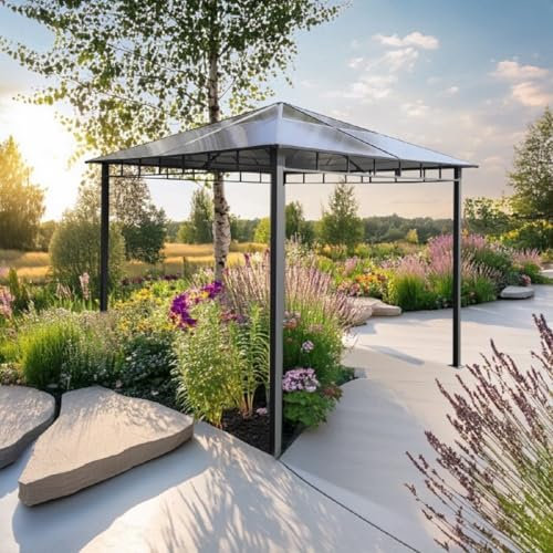 Casa Padrino Luxus Pavillon Grau 300 x H. 260 cm - Garten & Terrassen Möbel