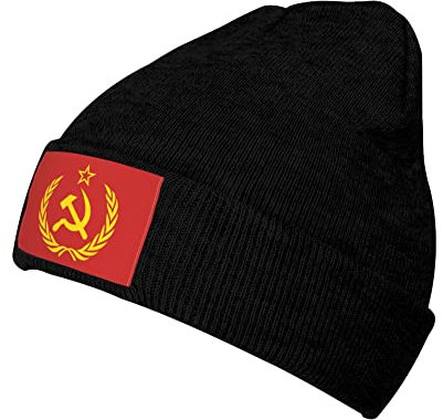 Herren Damen Beanie Mütze Sowjetunion CCCP UDSSR Emblem Rot Slouchy Beanie Mütze Weich Wintermütze Bequeme Chemo Turban Kopftuch Für Winter Angeln Skifahren