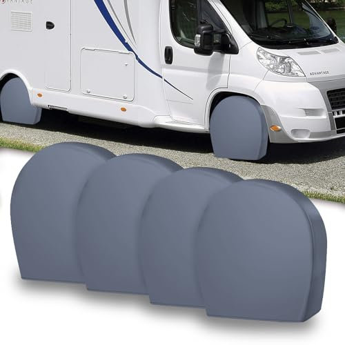 Radabdeckung Wohnwagen, Reifenabdeckung Wohnwagen, Rundumschutz, UV-Schutz, Wasserdicht, Staubdicht, Universelle Caravan-Reifenabdeckung (15 Zoll,4 Stück)