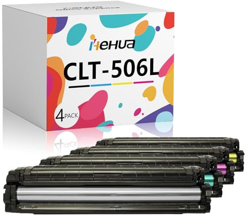hehua CLT-506L Tonerkartuschen Kompatibel Ersatz für Samsung CLT-K506L CLT-C506L CLT-M506L CLT-Y506L 6260FR 6260 CLP-680ND 680DW CLX-6260FW 6260ND 6260FD 6260 NR (Schwarz,Cyan,Gelb,Magenta, 4-Pack)