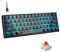 Snpurdiri 60% Wired Mechanical Gaming Keyboard, Ice Blue LED Backlit 61 Keys Mini Wired Office Keyboard for Windows Laptop PC Mac (Black-Grey, Red Switches)