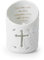 Aoneky Christlicher Kerzenhalter für 5,1 cm große Teelichter, Keramik-Kandelaber mit Bibel, Gott ist Liebe, religiöses Ostern für Damen/Herren