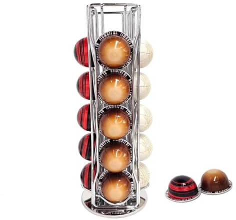 Xfanscafe Vertuo Kapselhalter(20 Stück) Drehbar Kapselständer zur Aufbewahrung von Kaffeekapseln,Vertuoline kapselspender für Nespresso-Kapseln