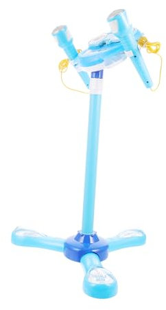 Vaguelly Microphone Éducatif À Double Microphone Support Réglable Jouet pour Enfants Machine De Karaoké pour Garçons