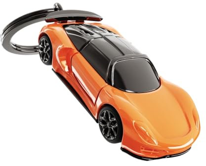O meta[l]morphose METALMORPHOSE – Schlüsselanhänger Supercar Orange – Luxusauto – originelles Geschenk für Damen und Herren, mehrfarbig, one size