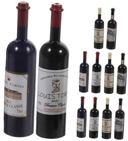 IMIKEYA 12stücke Miniatur Rotweinflaschen Für Puppenhaus Dekoration Realistische Kunststoff Weinflaschen Für Kreative Spielszene Für Küche Und Esszimmer