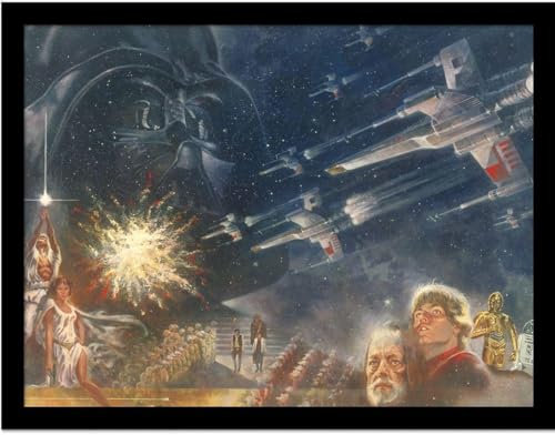 Star Wars - Gerahmtes Poster A New Hope Scene (40 cm x 30 cm) (Blau/Braun)