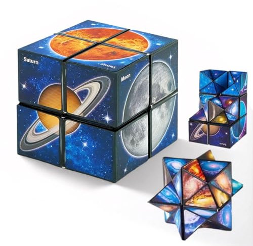 Sternenwürfel Zauberwürfel-Set, 3D Galaxie Puzzle Spielzeug für Kinder, Bildungsfördernde Gehirnspiele für Jungen im Alter von 6-12 Jahren, Spaß Geschenk für Kinder