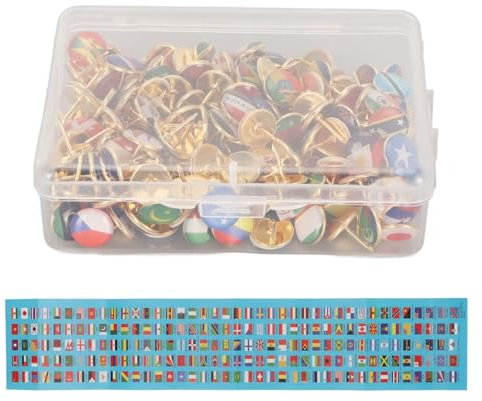 200Pcs National Flag, feishi country flag pins, world flags pins For Office Decoration Great For Marking Maps Bulletin Boards And Calendars