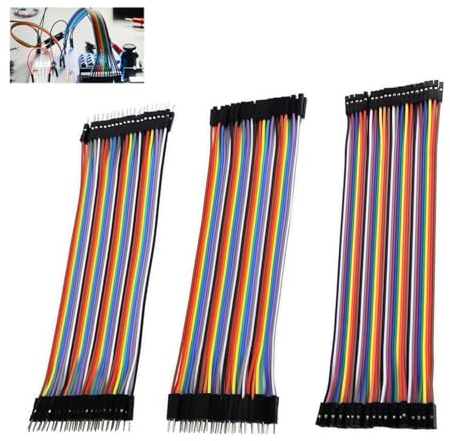 120 Stück Jumper Wire, Dupont Kabel 20cm 40 Pin, 40 Male Male, 40 F M, 40 Female Female, Steckbrücken für Raspberry Pi Arduino Breadboard, Flexible Steckbrückenkabel für Elektronikprojekte