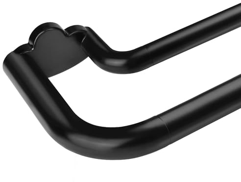 HOTOZON Gardinenstange 2 Läufig 80 bis 148 cm, 19 mm Vorhangstange Schwarz