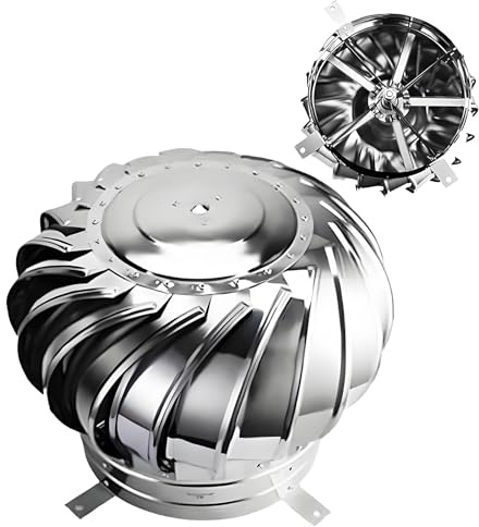 304 Kamin Aufsatz Edelstahl Drehbare Kaminhaube Silber Wind- Und Wetterabweisend Allwetter Schornsteinkappe für 110 160 200 250 300 400 mm Rohre(7.9in/200mm)