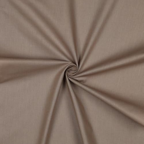 VmG-Store 2m Baumwollstoff Uni 100% Baumwolle Oeko-Tex KEINE Meterware über 70 Farben zur Auswahl (109 | Light Brown)