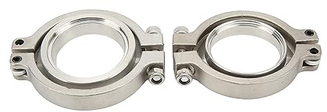 CHICIRIS Wastegate-V-Band-Klemmen-Set, Edelstahl-Ersatz für TiAL MVR und MVS, mit Männlichen und Weiblichen Flanschen ohne Dichtung, für Turbolader-Wastegate