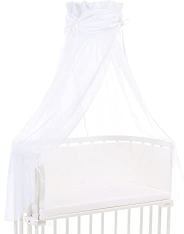babybay Himmel Organic Cotton mit Schleife passend für die Modelle Original, Maxi, Boxspring, Comfort, Comfort Plus und Midi, weiß