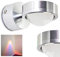 LED Wandlampe Harare, moderne Wandleuchte in Chrom mit blauem Farbfilter, Wandstrahler mit Lichteffekt, 1-flammig, 1 x 3 Watt, 300 Lumen, Lichtfarbe 3000 Kelvin (warmweiß)