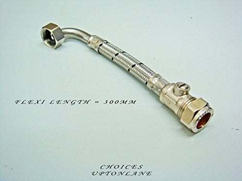 Flexible TAP Connector 15MM + Isolator X 1/2 BSP Elbow Lengths (150MM / 300MM) (Flexi Size= 300MM)
