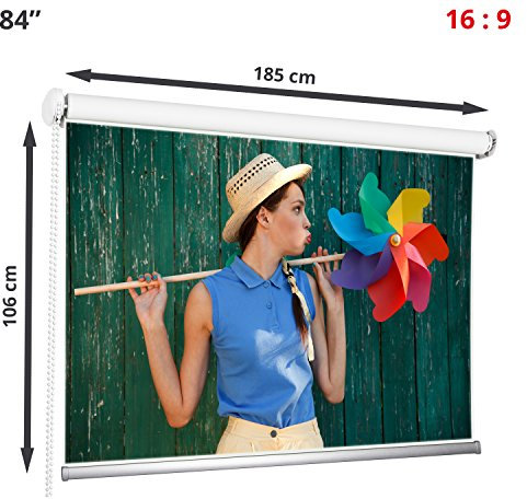 84 Rolleinwand Beamerleinwand Beamer Heimkino Projektionsleinwand 16:9 185x106