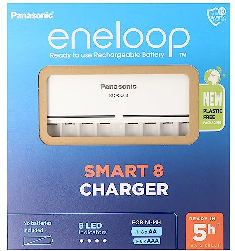 AkkuShop Set-Artikel 8fach Panasonic Schnell-Ladegerät und 8 Stück eneloop Mignon AA BK-3MCC