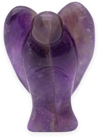 Amethyst Engel Schutzengel Edelstein Figur stehend Glücksbringer | Liebevoll gearbeitete Schutzengel-Figur | Jedes Stück ein Unikat | Ideal als Geschenk