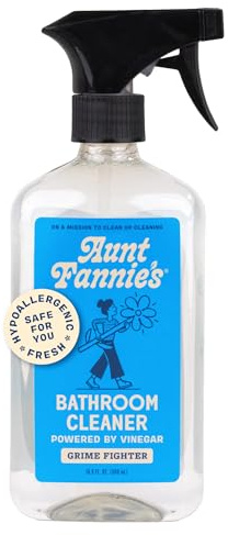 Aunt Fannie's All Purpose Bathroom Cleaner Vinegar Spray for Shower, Tub, Toilet, Tile, Sink and Fixtures, 16.9 Ounces (Pack of 1)