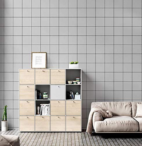 Hndrkj Papier Peint Salon Chambre Magasin De Vêtements Papier Peint Moderne Simple Papier Peint À Carreaux Noir Et Blanc De Style Nordique Gris Ins Papier Peint