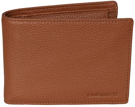 BROWN BEAR Geldbörse Herren Leder Cognac RFID-Schutz mit Münzfach - Echtleder Männer Portemonnaie groß viele Fächer - Geldbeutel Cultwerk I