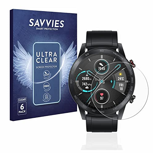 savvies (6 Pezzi Pellicola Protettiva per Honor Watch Magic 2 (46 mm) Protezione Schermo Trasparente