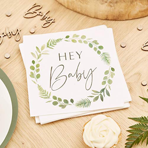Ginger Ray Botanical Papierservietten für Babyparty, 16 Stück