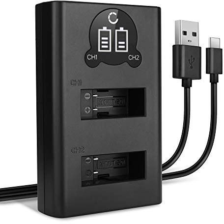 CELLONIC AHDBT-501 Dual Schnellladegerät kompatibel mit GoPro Hero 5 Black Hero 6 Black Hero 7 Black Hero 7 Silver Hero 7 White Hero 8 Black AHDBT-501 Akkuladegerät Ladekabel Dual Ladegerät