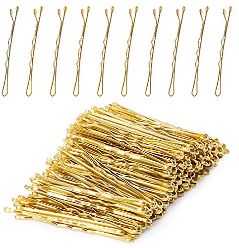Laicky Haarnadeln, bobby pins 200Count Blond Haarnadeln mit Box für Frauen Dame Mädchen Kinder Haarnadel Unsichtbarer Wellen-Haargriff Haarspange Haarklammer Bulk-Haarschmuck (Blond, 5.2CM)